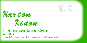 marton kidon business card